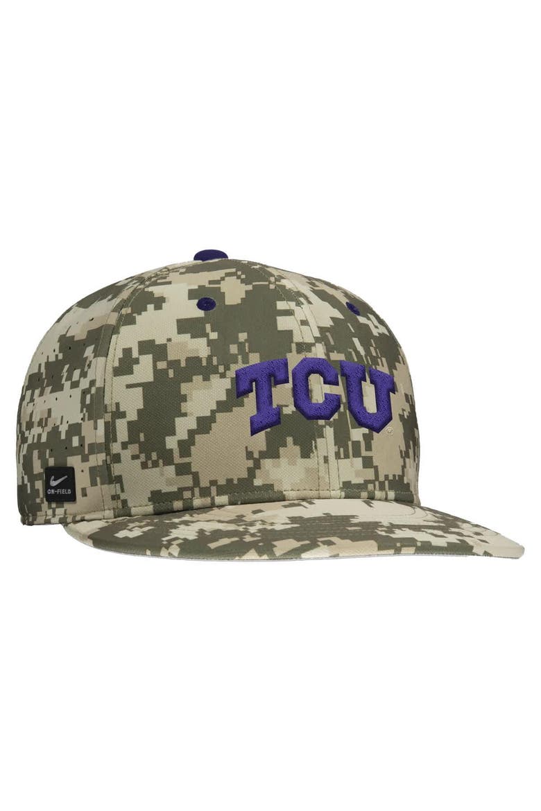 Men's Nike Digital Camo TCU Horned Frogs On-Field Baseball Performance Fitted Hat, Alternate, color, Camo