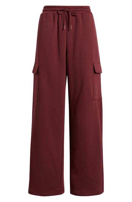 Bp. Baggy Wide Leg Cargo Sweatpants In Burgundy
