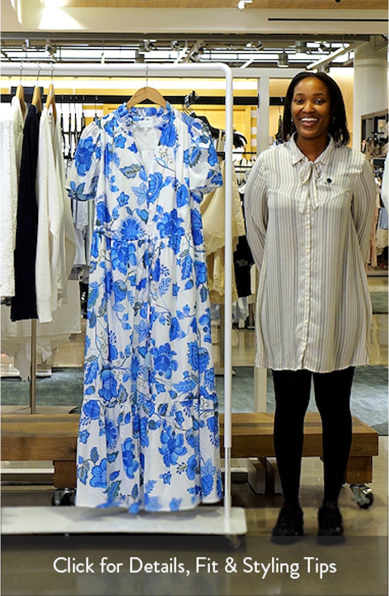 Samian Kissa Floral Button-Up Maxi Dress, sales video thumbnail