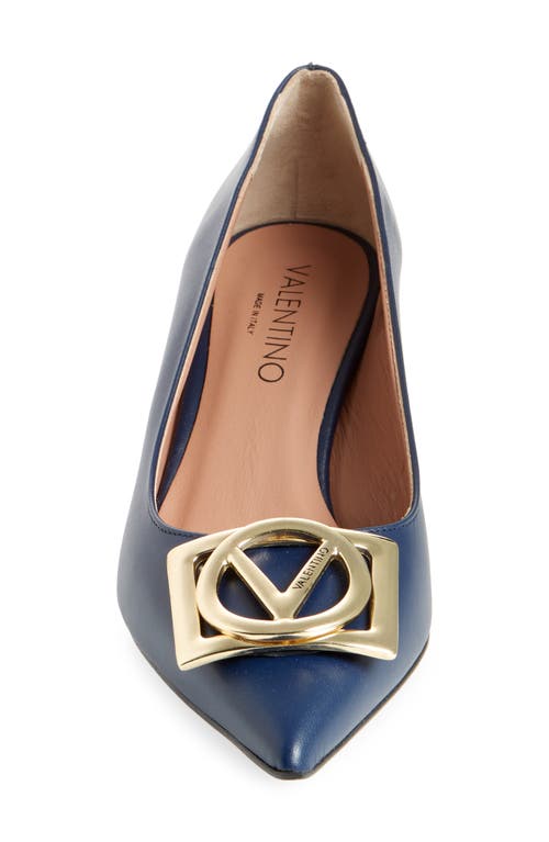 Valentino By Mario Valentino Doria Vlogo Kitten Heel Pump In Blue