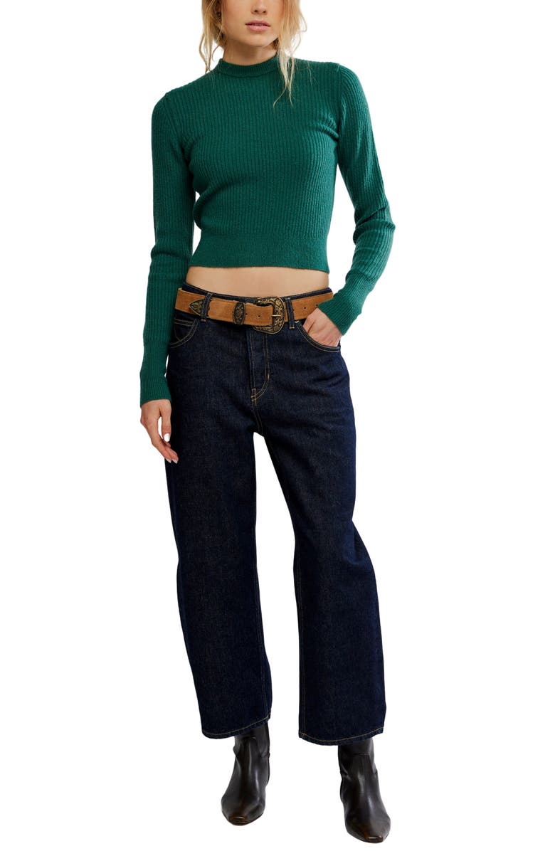 Free People Even After Rib Sweater, Alternate, color, Rainforest