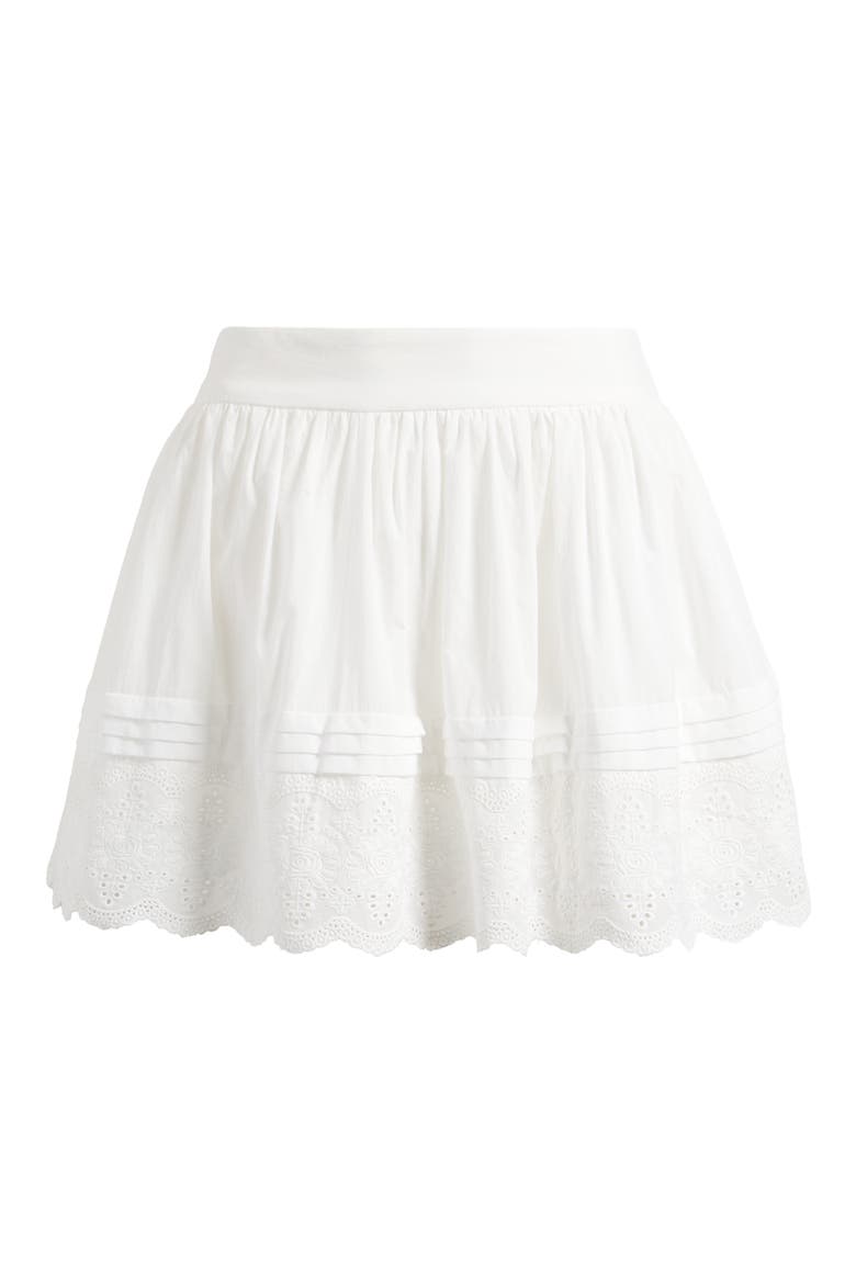 x Hannah Lovey Porter Goldie Embroidered Detail Cotton Miniskirt (Nordstrom Exclusive), Alternate, color, IVORY