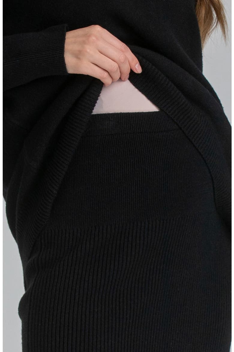 Rib Maternity Sweater Skirt, Alternate, color, BLACK