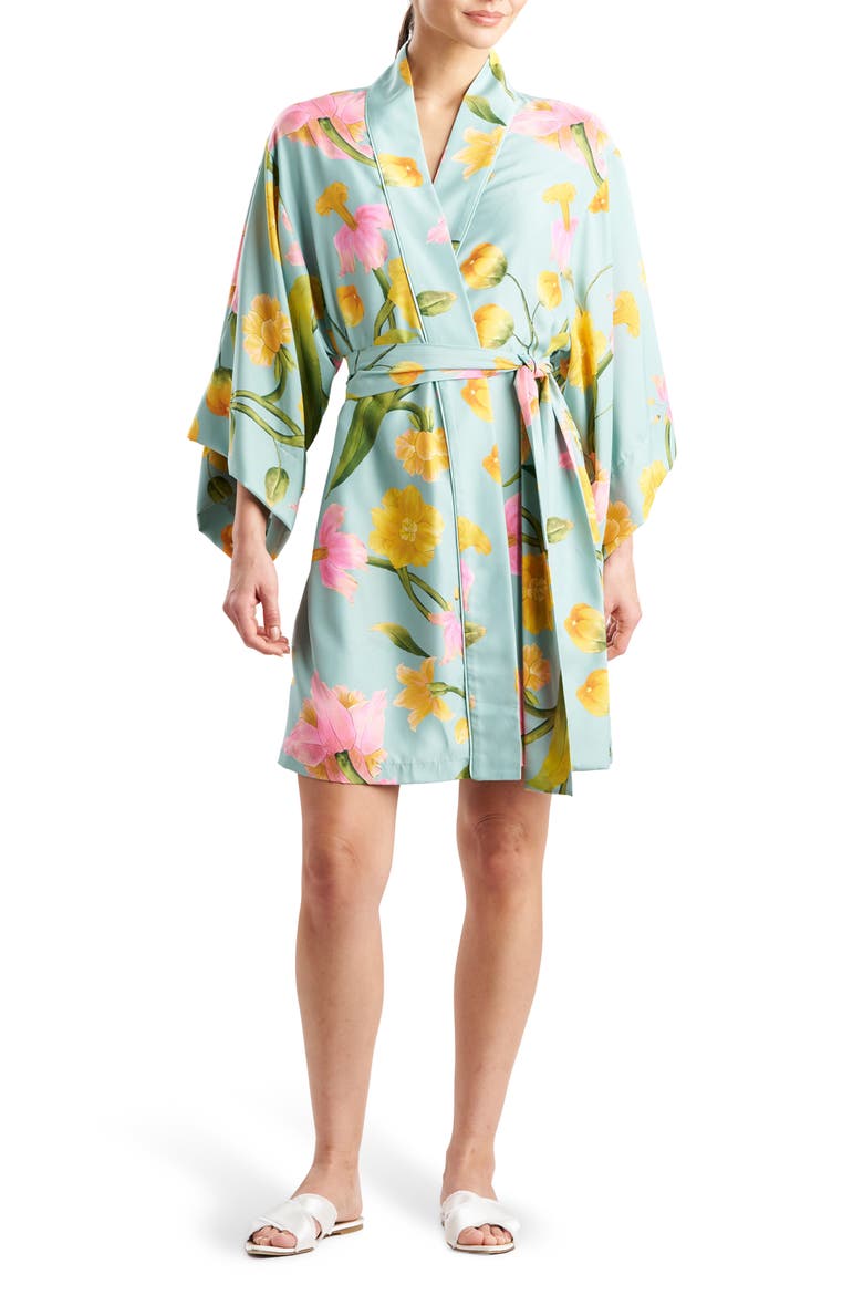 Solene Matte Charmeuse Robe, Main, color, TEAL MULTI