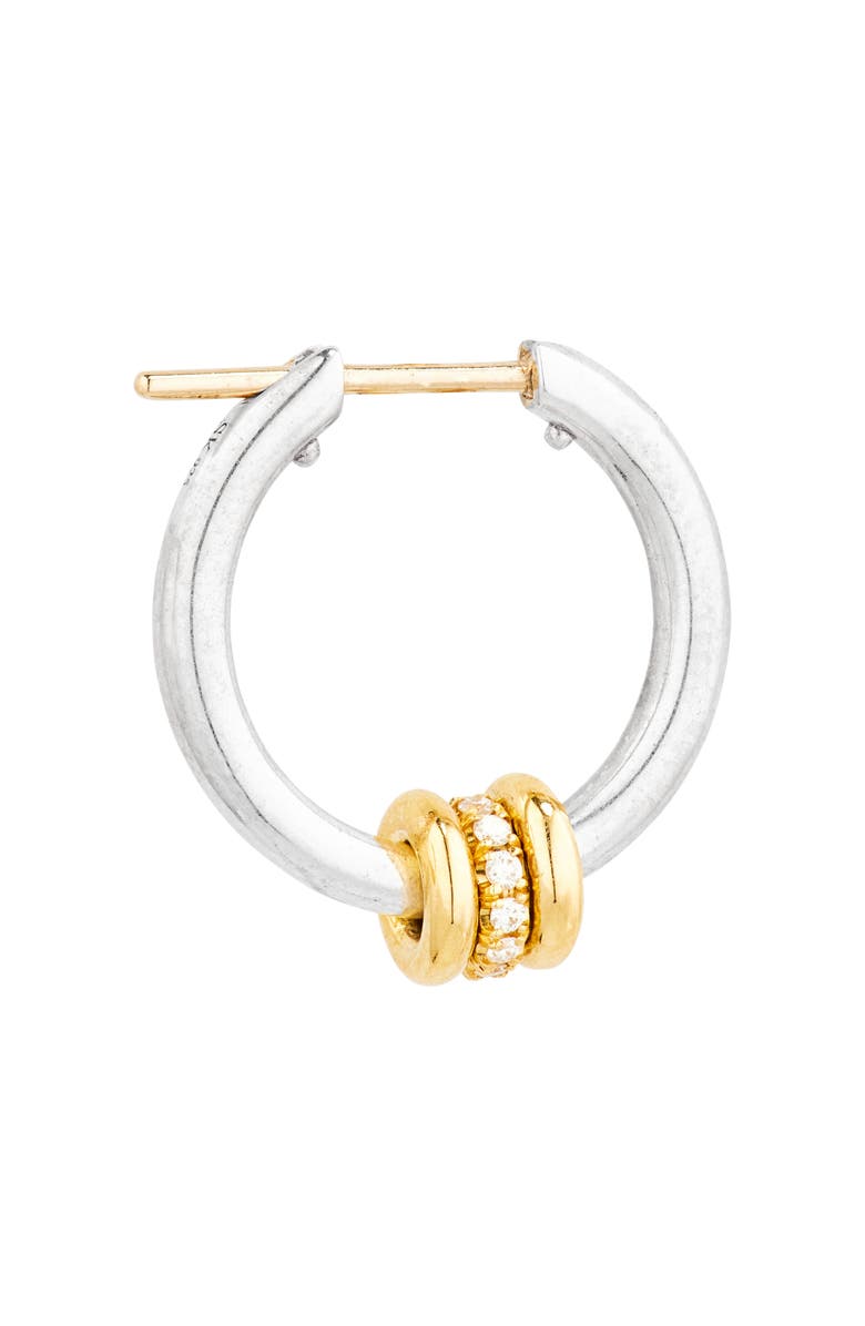 Spinelli Kilcollin Ara Duo Diamond Pavé Hoop Earrings, Alternate, color, Silver Gold
