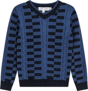 Charlotte & George Textured V-Neck Knit Sweater