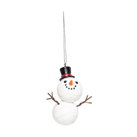 Volleyball Snowman Christmas Ornament