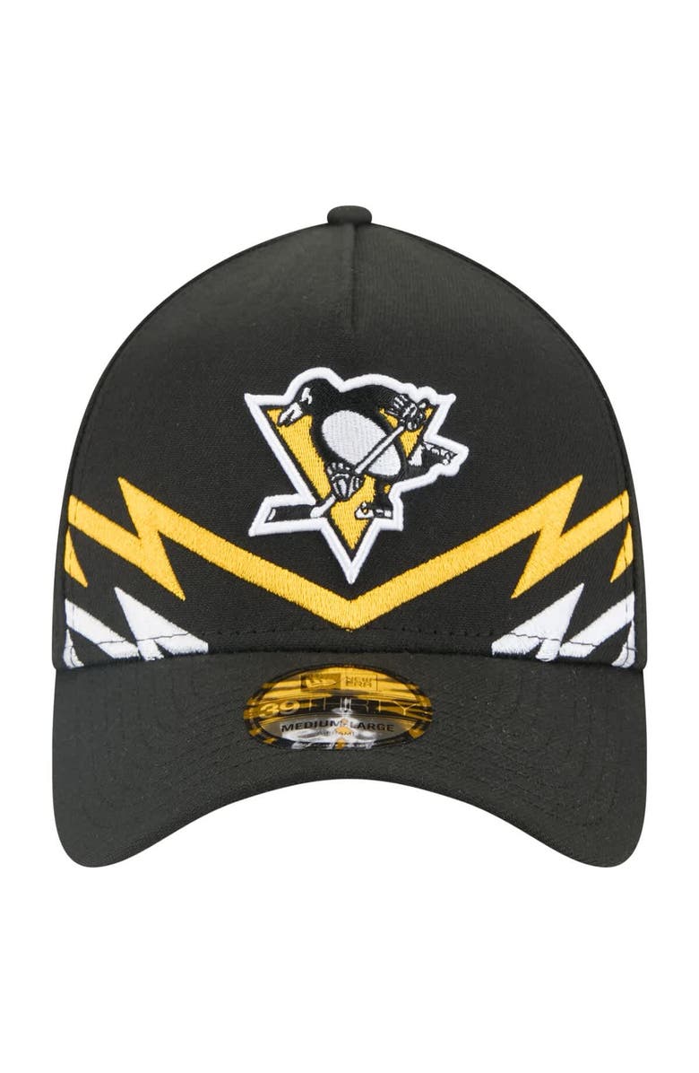 New Era Men's New Era Black Pittsburgh Penguins 39THIRTY A-Frame Perforated Flex Hat, Alternate, color, Black