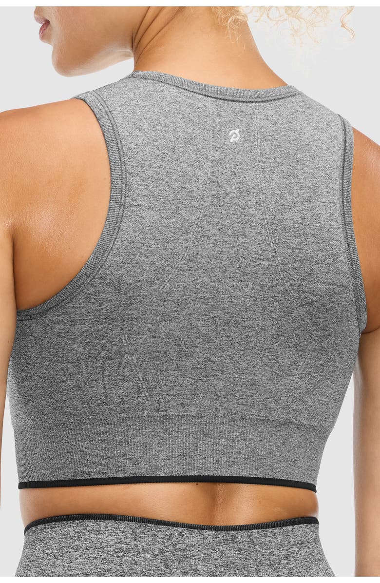 Peloton Seamless Melange High Neck Bra, Alternate, color, Black