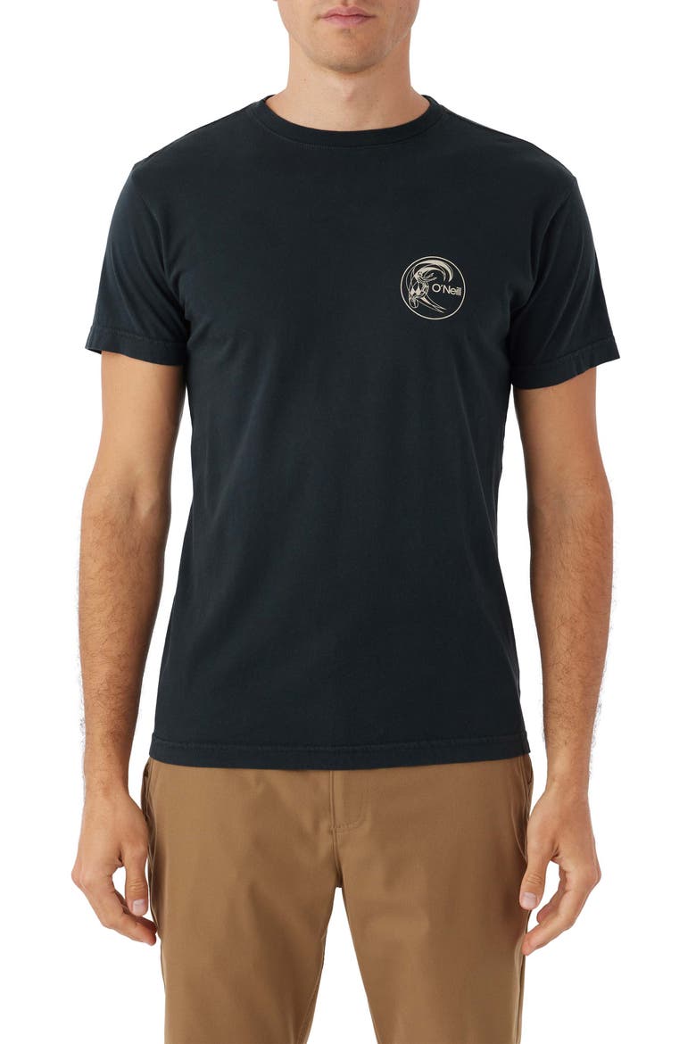 Floral Graphic T-Shirt, Main, color, DARK CHARCOAL