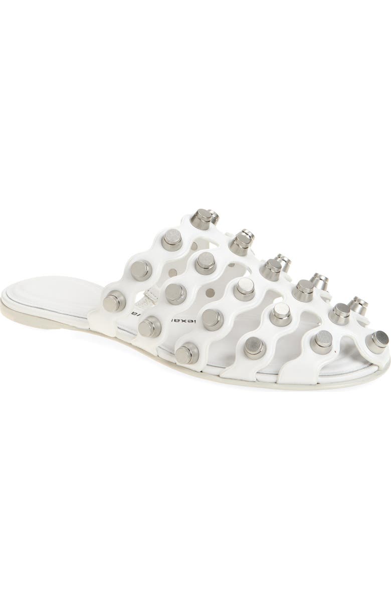 Alexander Wang Rexa Studded Mule, Main, color, Optic White