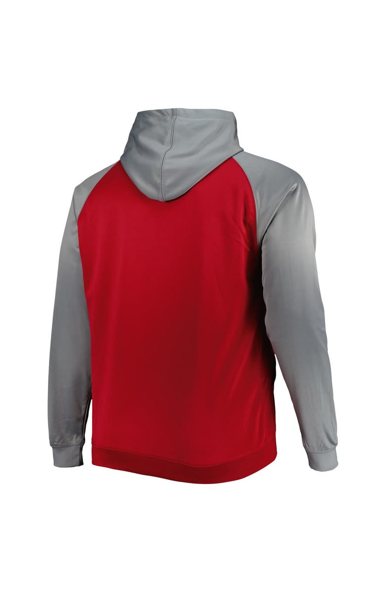 PROFILE Men's Crimson Alabama Crimson Tide Big & Tall Raglan Fleece Pullover Hoodie, Alternate, color, Crimson