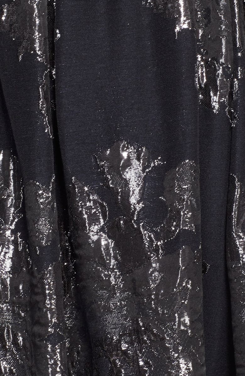 St. John Collection Metallic Rose Jacquard Gown, Alternate, color, 