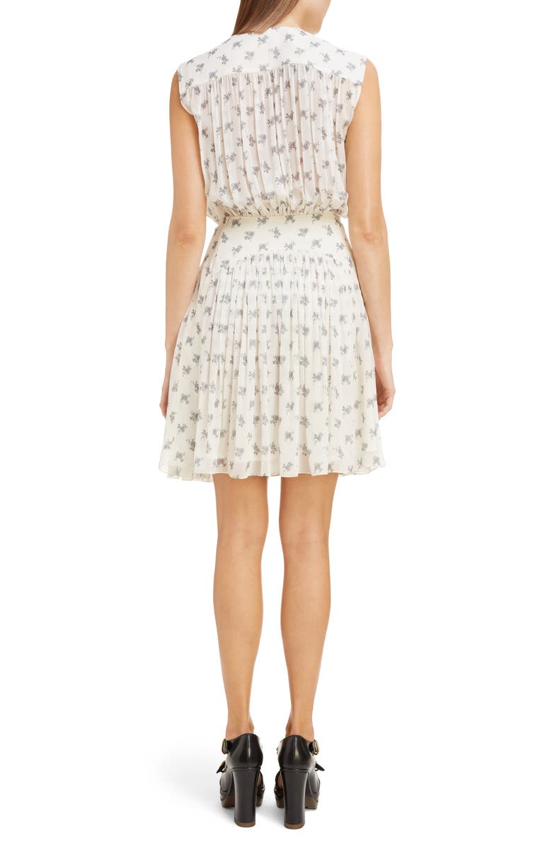 Chloé Gathered Floral Silk Georgette Minidress, Alternate, color, 
