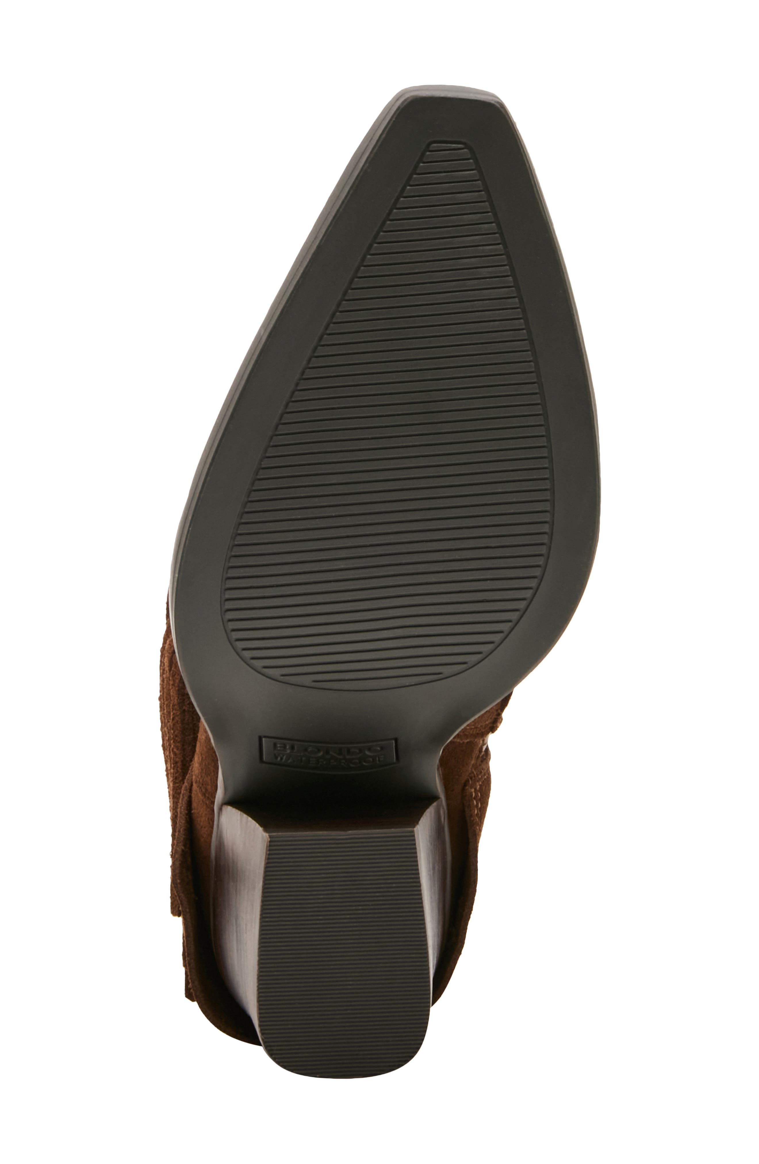 Odessa Fringe Block Heel Bootie, Alternate, color, CHOCOLATE SUEDE