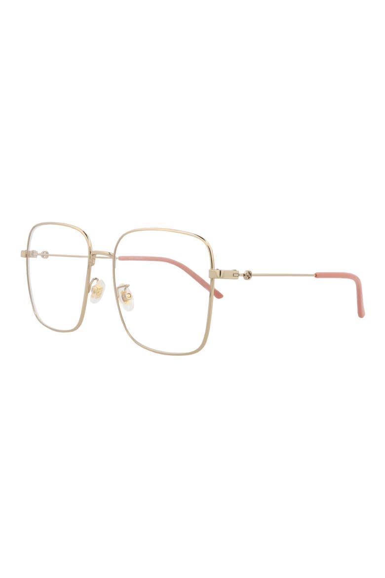 56mm Square Optical Glasses, Alternate, color, GOLD GOLD TRANSPARENT