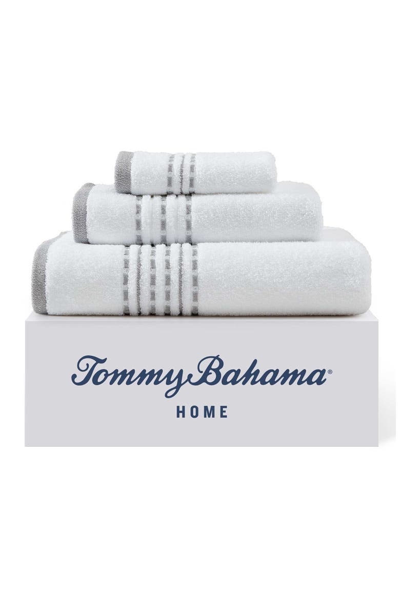 Cliff Side 3-Piece Towel Set, Alternate, color, WHITE/ GREY