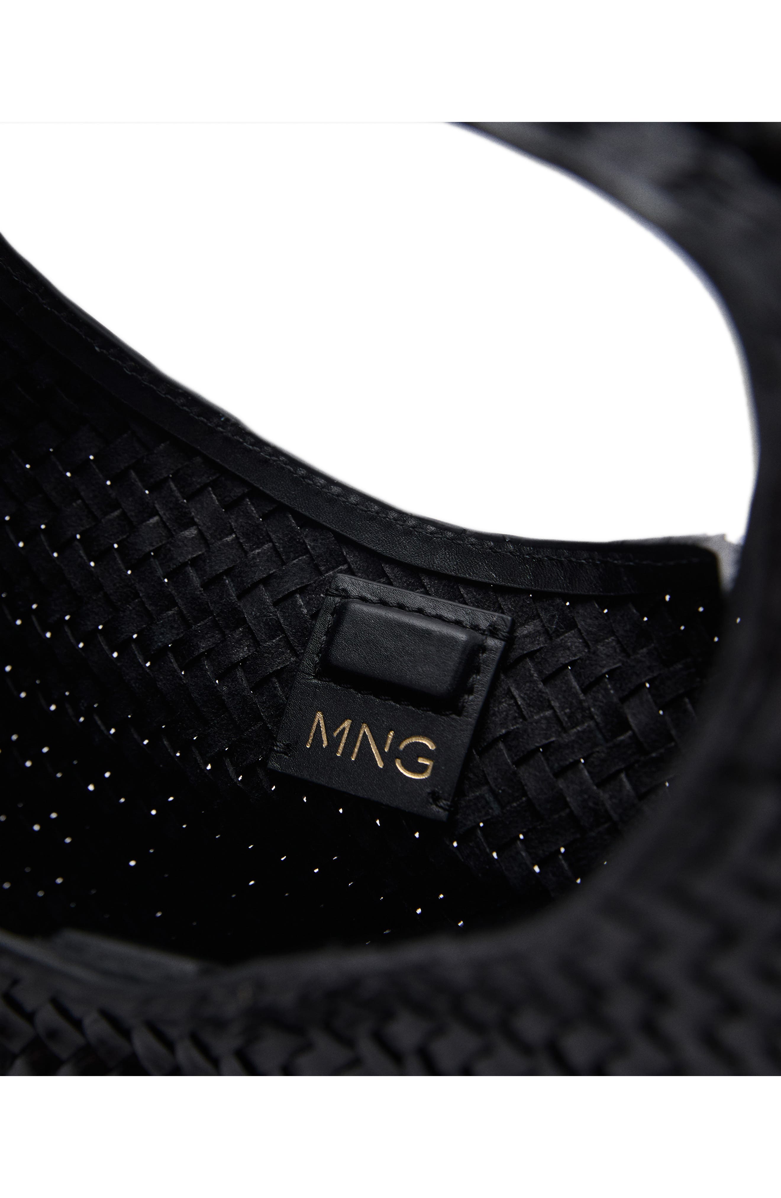 MANGO Braided Leather Top Handle Bag, Alternate, color, 