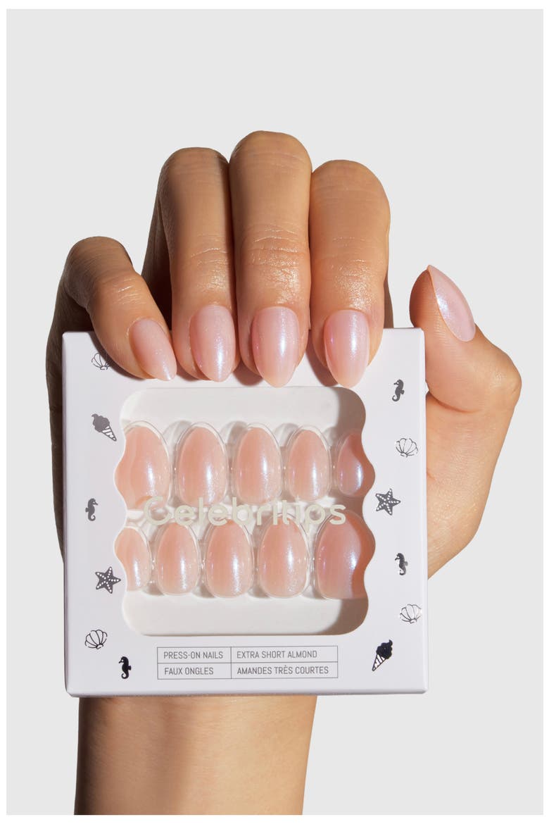 Extra Short Almond Press-On Nails, Alternate, color, SOUTH SEA PEARL
