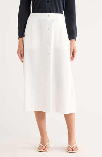 Bobeau Button Front Pocket Maxi Skirt