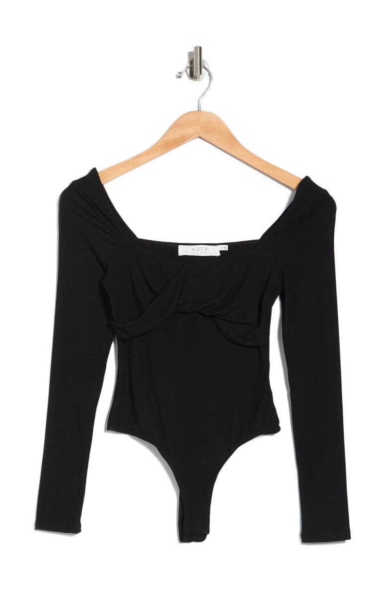 ASTR the Label Long Sleeve Twist Front Bodysuit, Alternate, color,