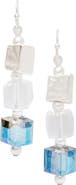 SAACHI Glass Cube Beaded Drop Earrings
