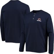 DUNBROOKE Men's Dunbrooke Navy Chicago Bears Logo Maverick Thermal Henley Long Sleeve T-Shirt