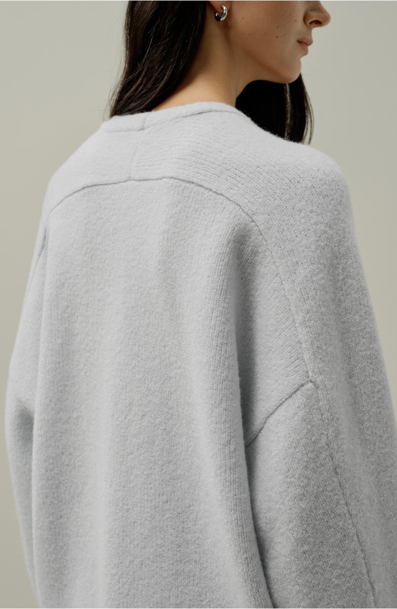 Lilysilk Bouclé Knit Silk-cashmere Sweater, Alternate, color, Ice