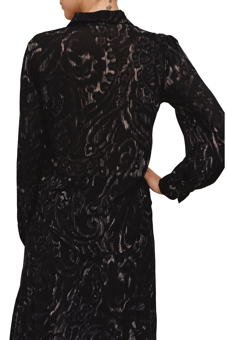 Fitted Button-Up Shirt, Alternate, color, BLACK PAISLEY
