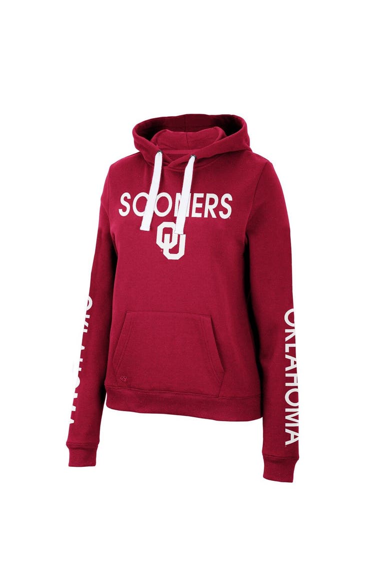 Women's Colosseum Crimson Oklahoma Sooners 3-Hit Pullover Sweatshirt, Alternate, color, Crimson