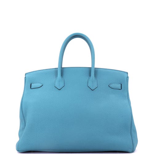 Pre-owned Hermes Hermes Birkin Handbag Blue Togo With Gold Hardware 35 In Blue