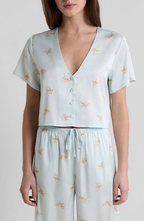 Solia Floral Short Sleeve Pajama Top