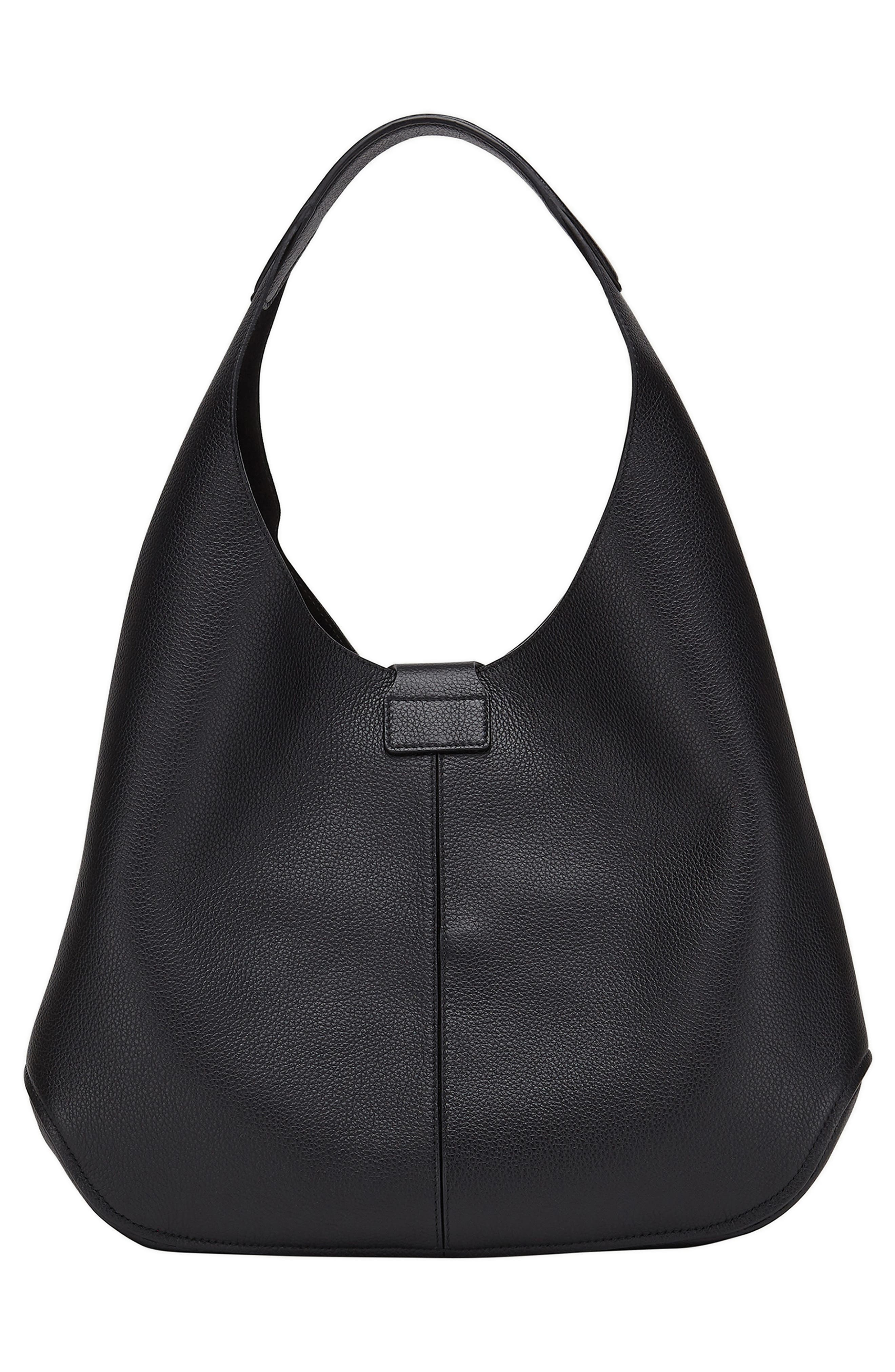 FERRAGAMO Gancio Leather Hobo, Alternate, color, 