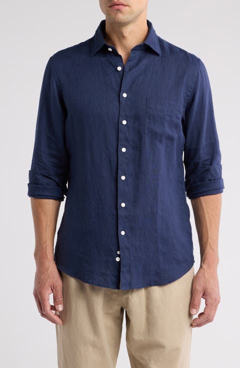 Willowbank Sports Fit Linen Button-Up Shirt