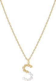 Bearfruit Jewelry Cultured Pearl Pavé Initial Necklace