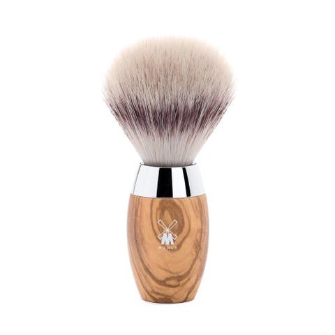 Kosmo Olive Wood Silvertip Fiber Shaving Brush