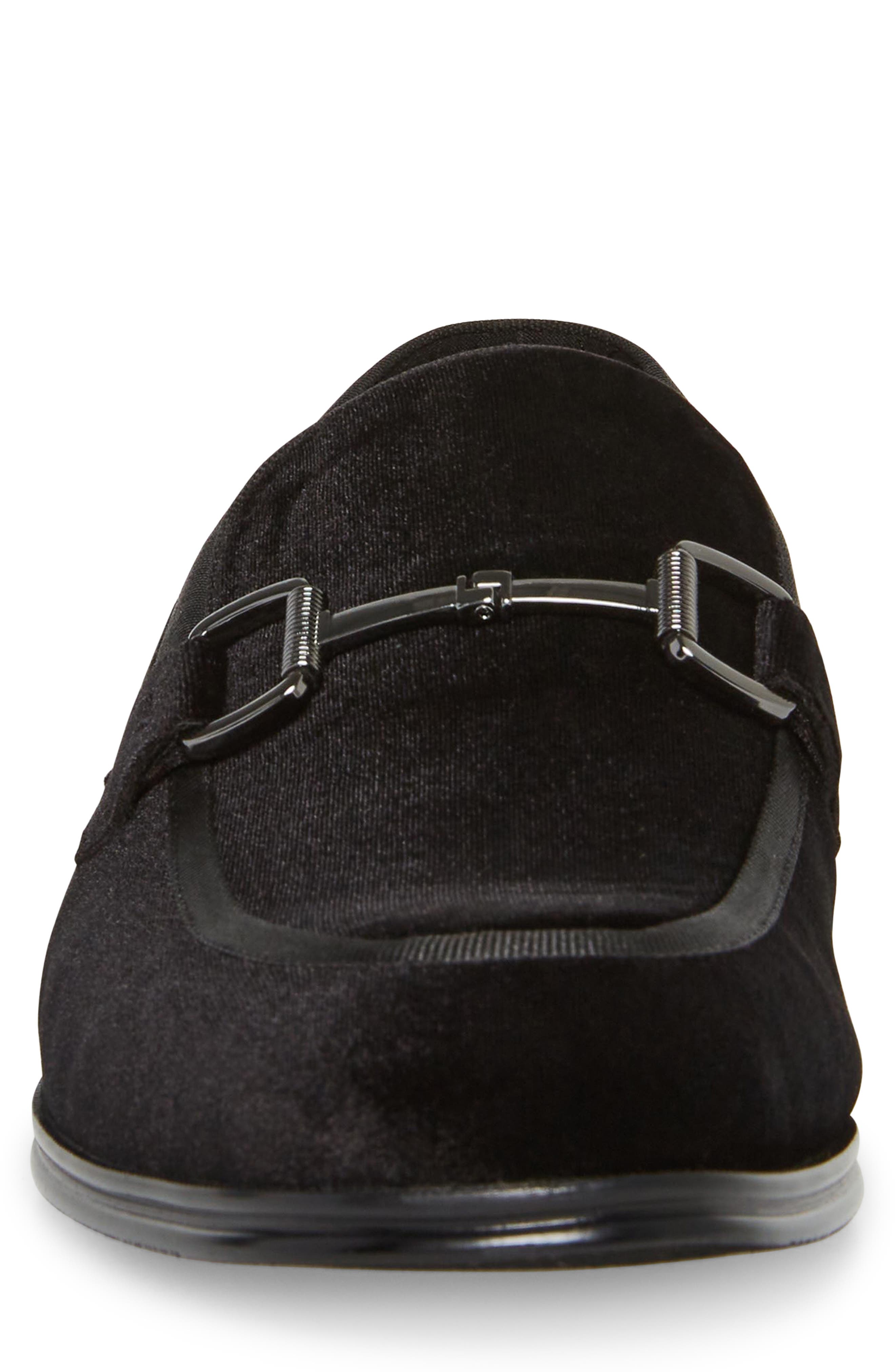 Steve Madden Aahron Leather Loafer, Alternate, color, Black/ Silver