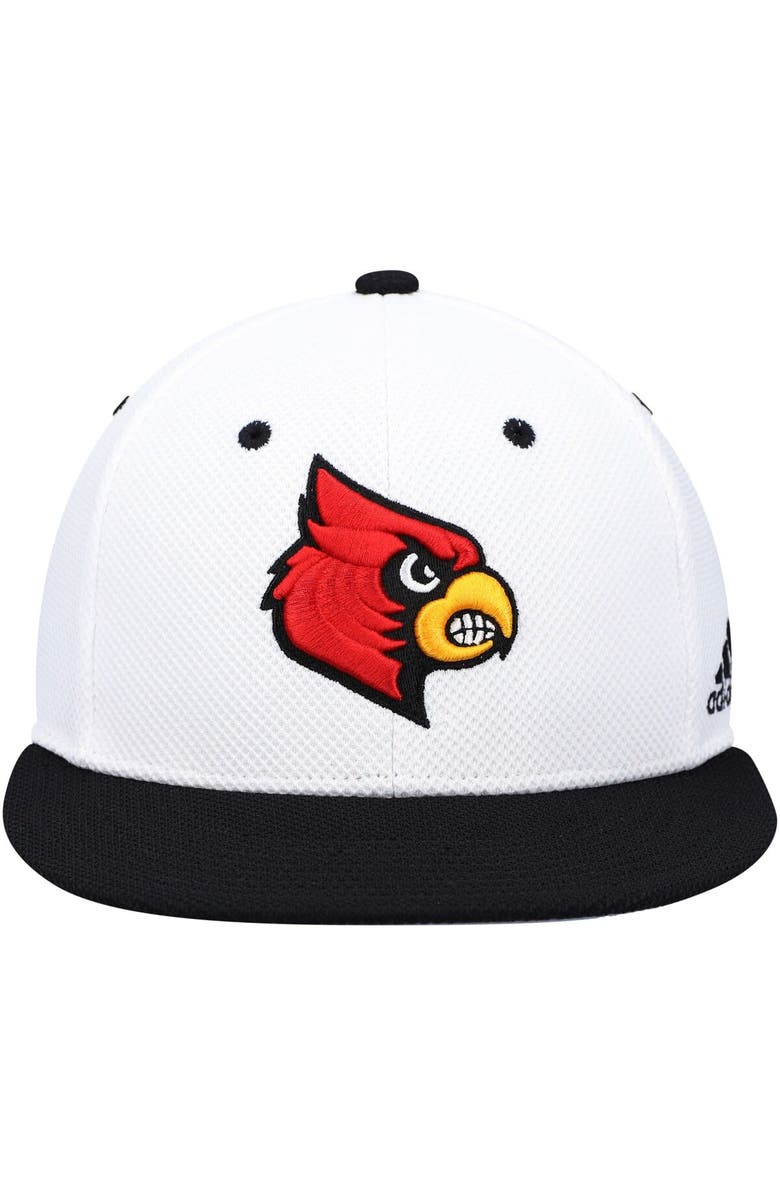 adidas Men's adidas White Louisville Cardinals On-Field Baseball Fitted Hat, Alternate, color, White