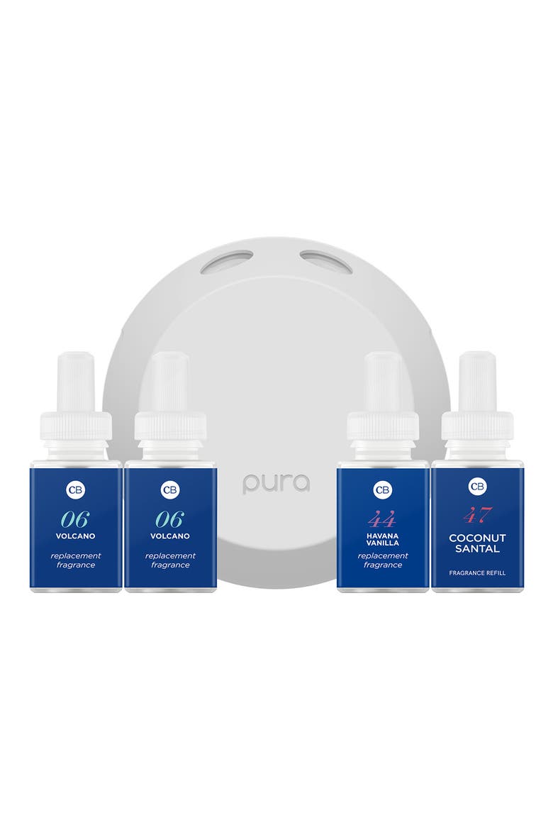 x Capri Blue Best Sellers & Pura 4-Pack Smart Fragrance Diffuser & Refill Set $139 Value, Main, color, WHITE