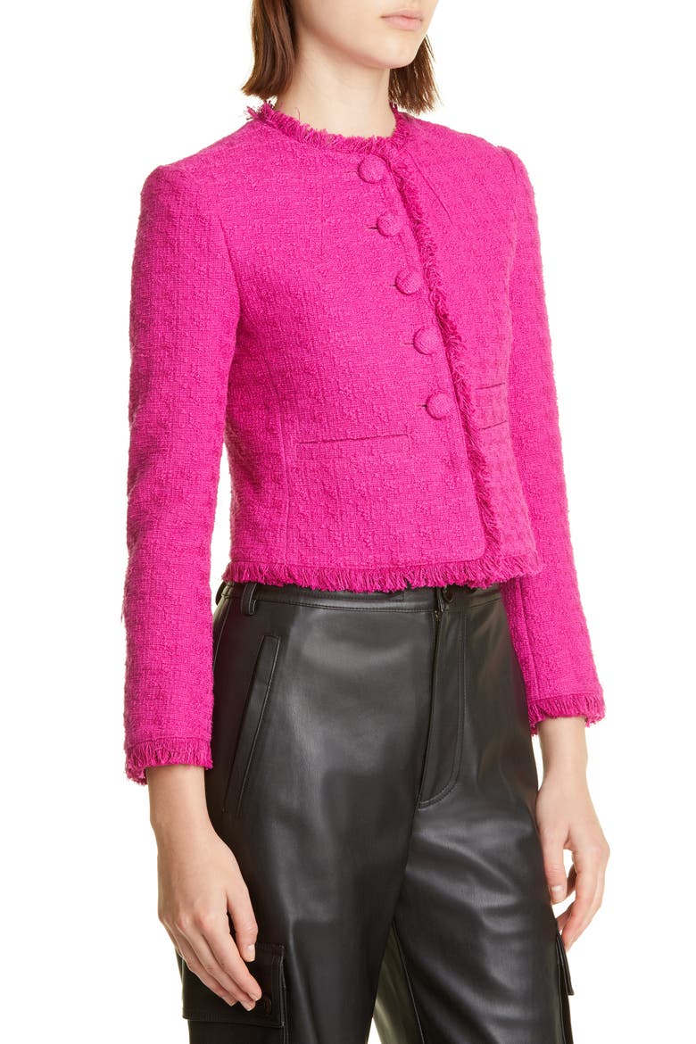 Cropped Tweed Jacket, Alternate, color, MAGENTA