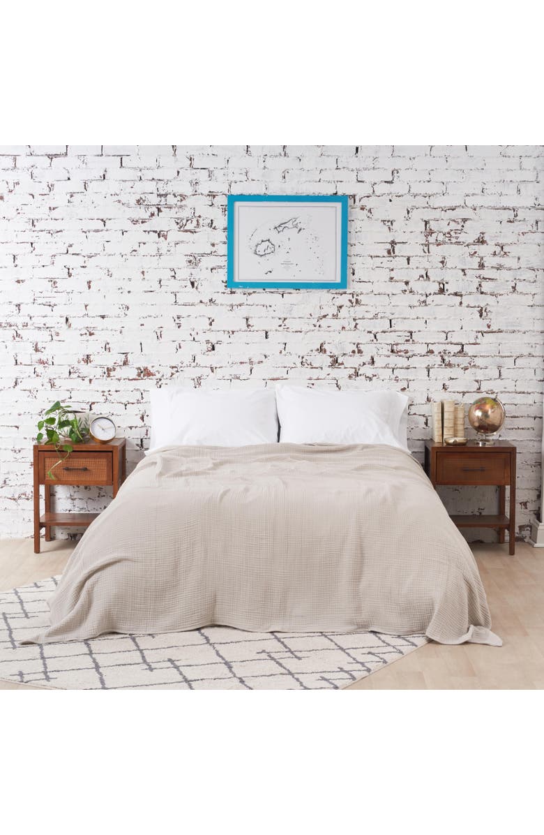 carol & frank Ryker Moonbeam Queen Gauze Coverlet, Main, color, Beige