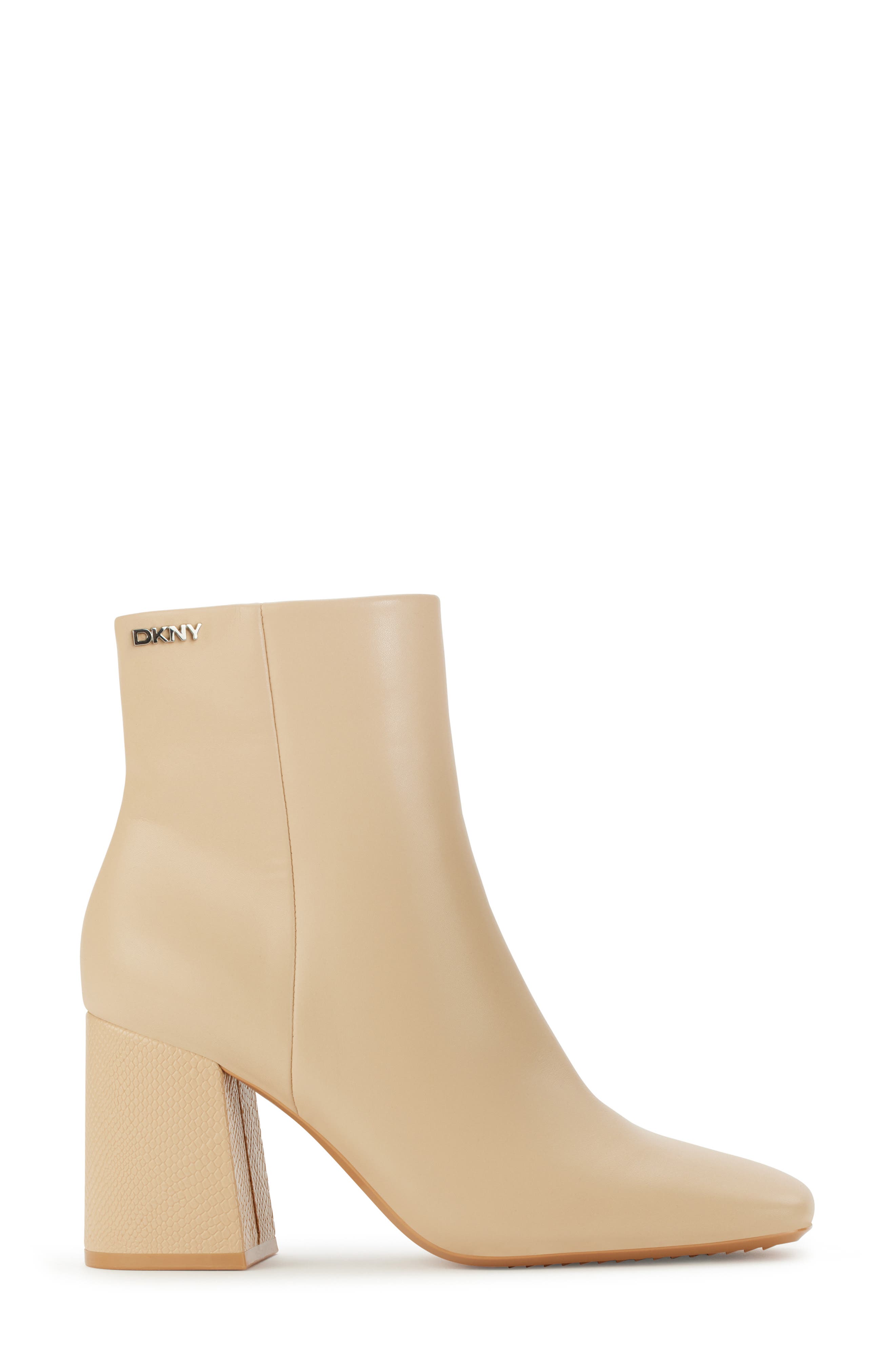 DKNY Steph Square Toe Bootie, Alternate, color, Beige