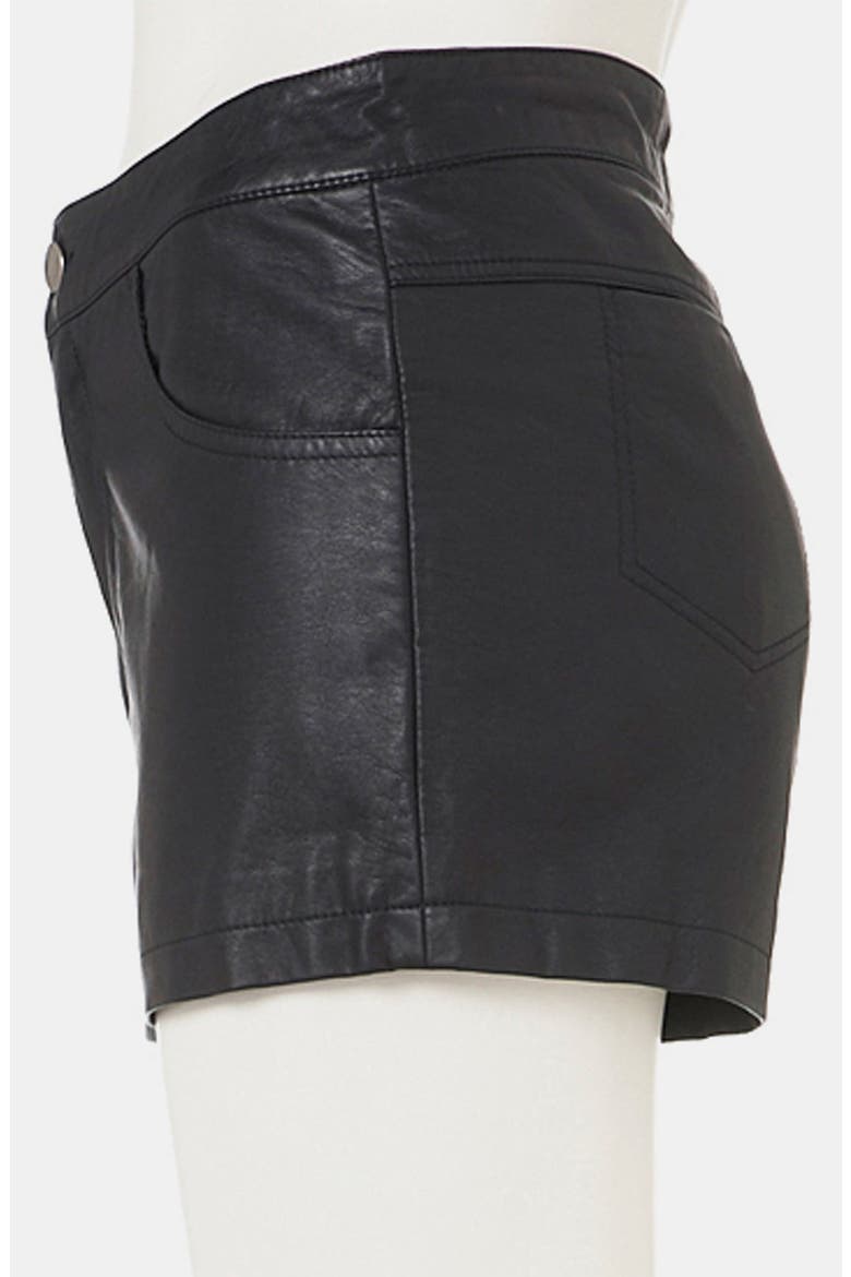 Faux Leather Shorts, Alternate, color, BLACK