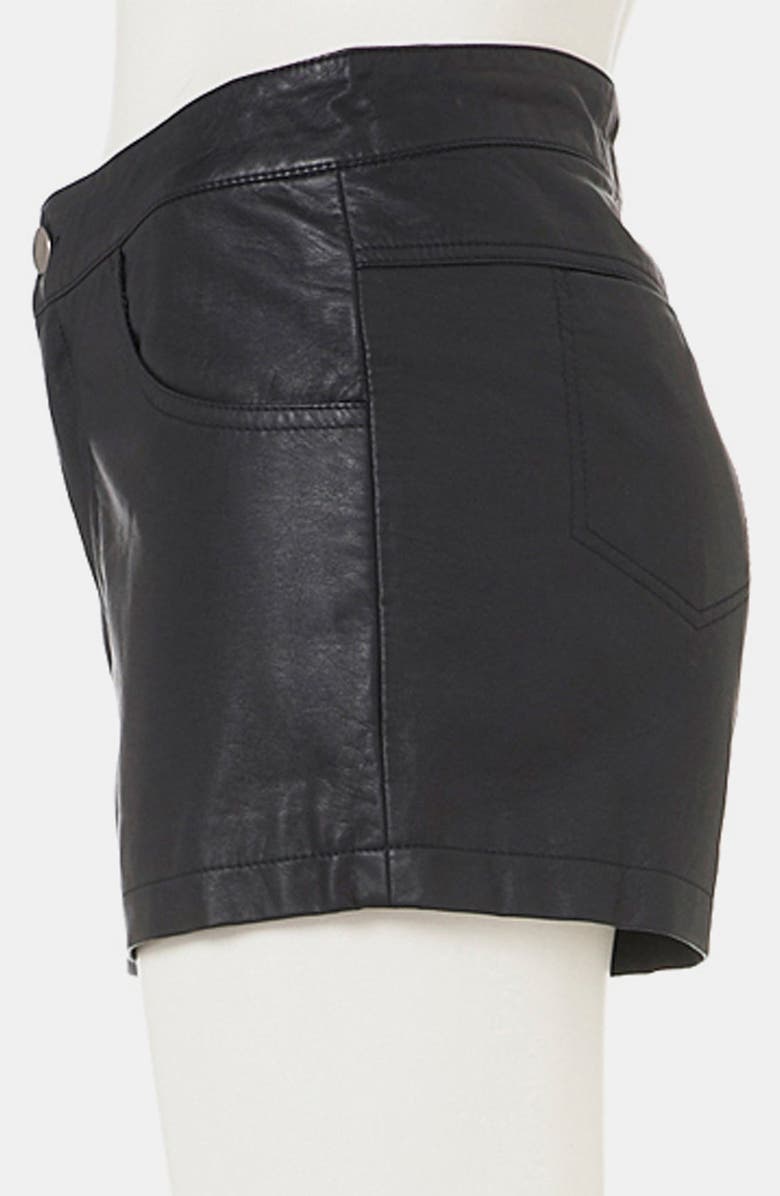 Topshop Faux Leather Shorts, Alternate, color, 