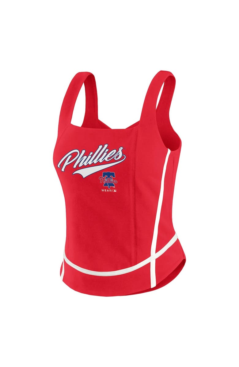 WEAR by Erin Andrews Women's WEAR by Erin Andrews  Red Philadelphia Phillies Square Neck Tank Top, Alternate, color, Red