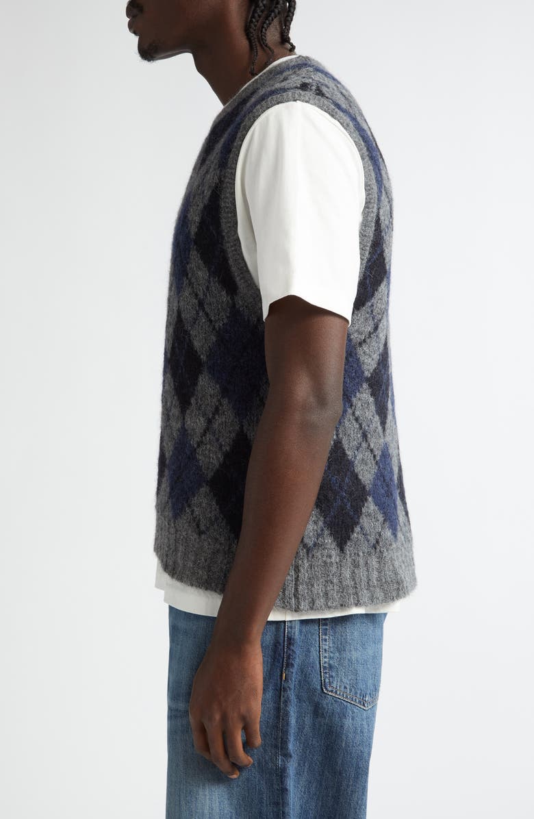 OUR LEGACY Formal Argyle Plaid Alpaca & Wool Blend Sweater Vest, Alternate, color, 