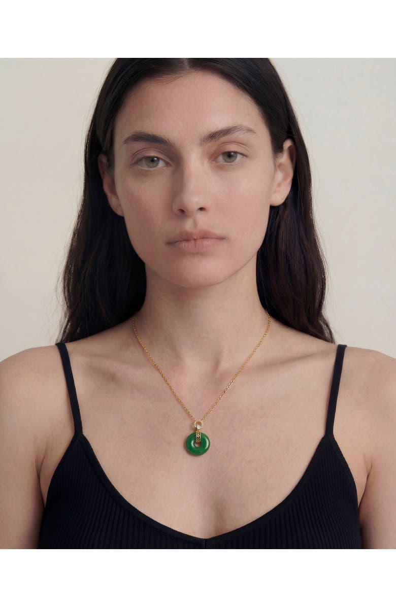 seree Donut Green jade pendant necklace, Alternate, color,