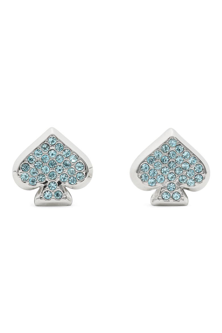 pavé stud earrings, Main, color, BLUE/ SILVER