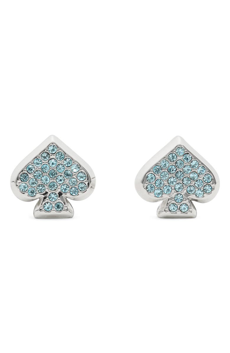 Kate Spade New York pavé stud earrings, Main, color, Blue/ Silver