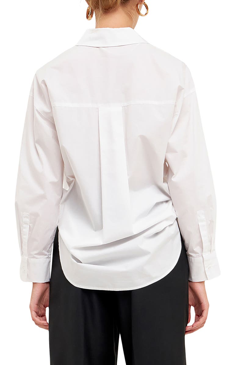 Endless Rose Sequins & Beads Poplin Shirt, Alternate, color, White